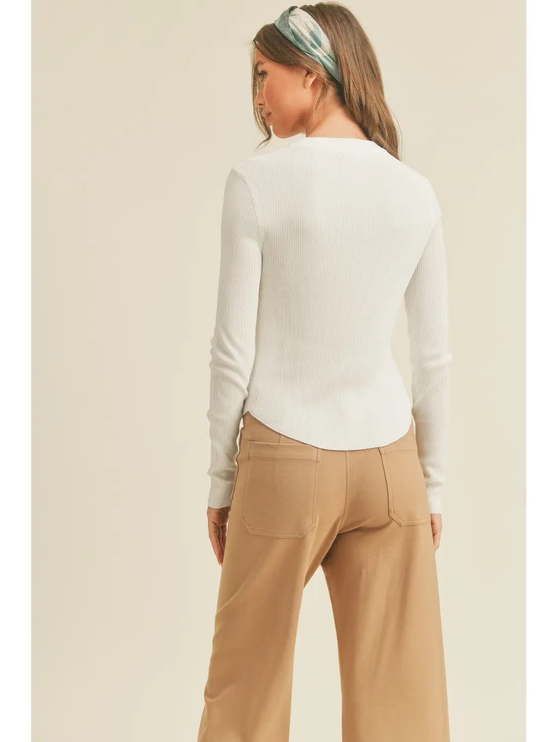 Ribbed Long Sleeve Basic Top