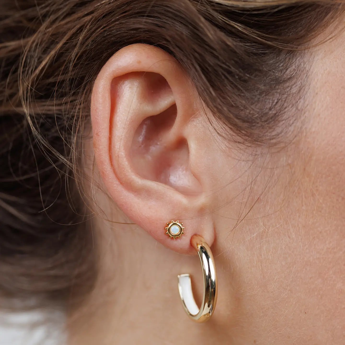 Sun Stud Gold Earrings