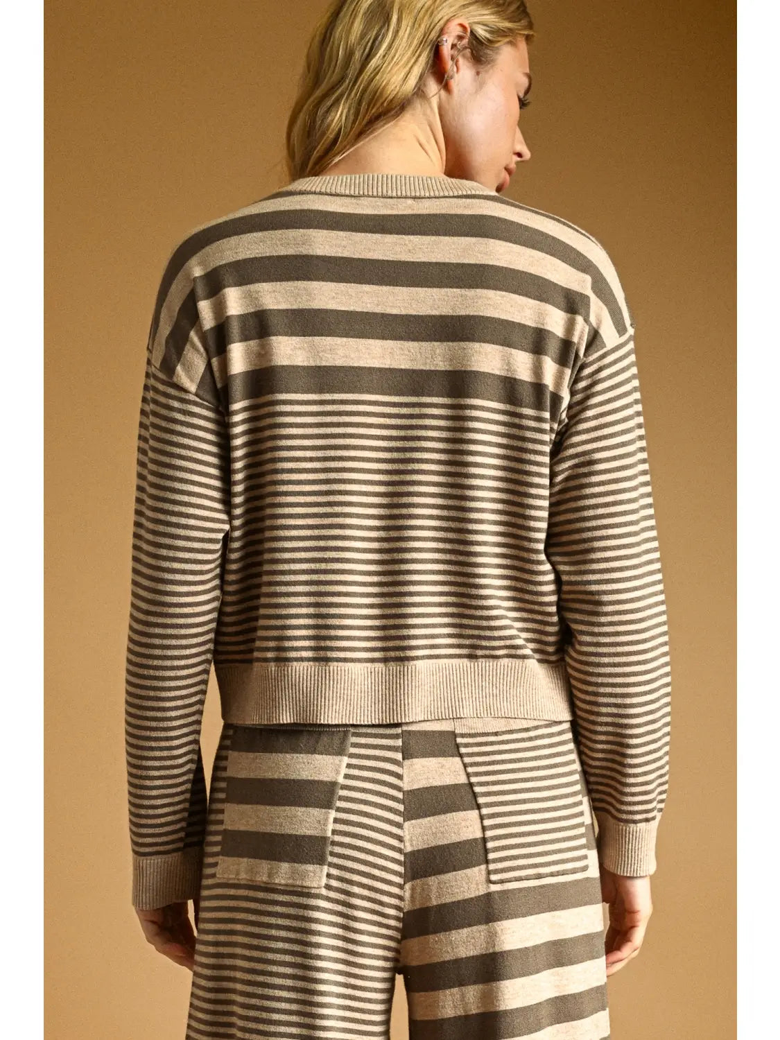 Multi Stripe Pattern Lounge Knit Top