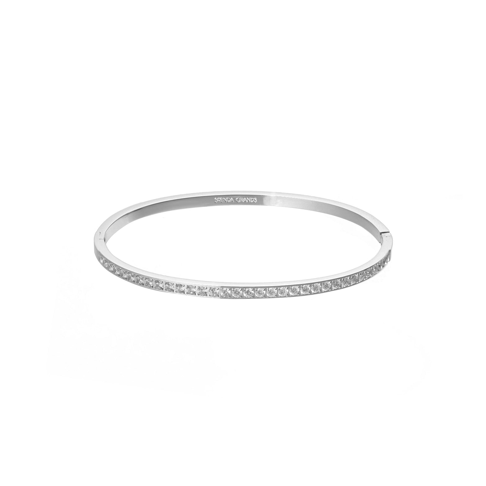 Waterproof Silver Lined Diamond Bangle