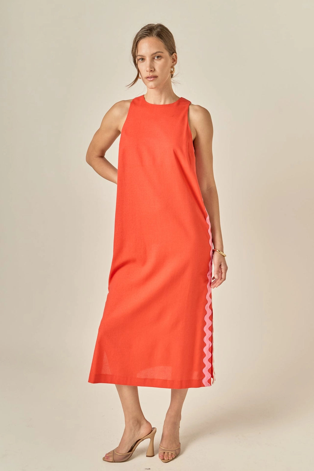 Sleeveless Ric Rac Midi Dress
