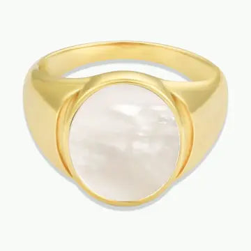 Gold Rings - Mother of Pearl Signet