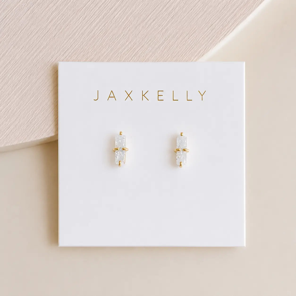 Druzy Bar Gold Earrings