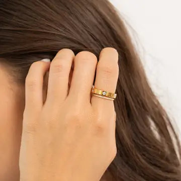 Waterproof Gold Diamond Ring Band