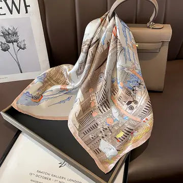 French Vintage Silk Scarf