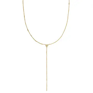 18K Gold Shiny Lariat Necklace