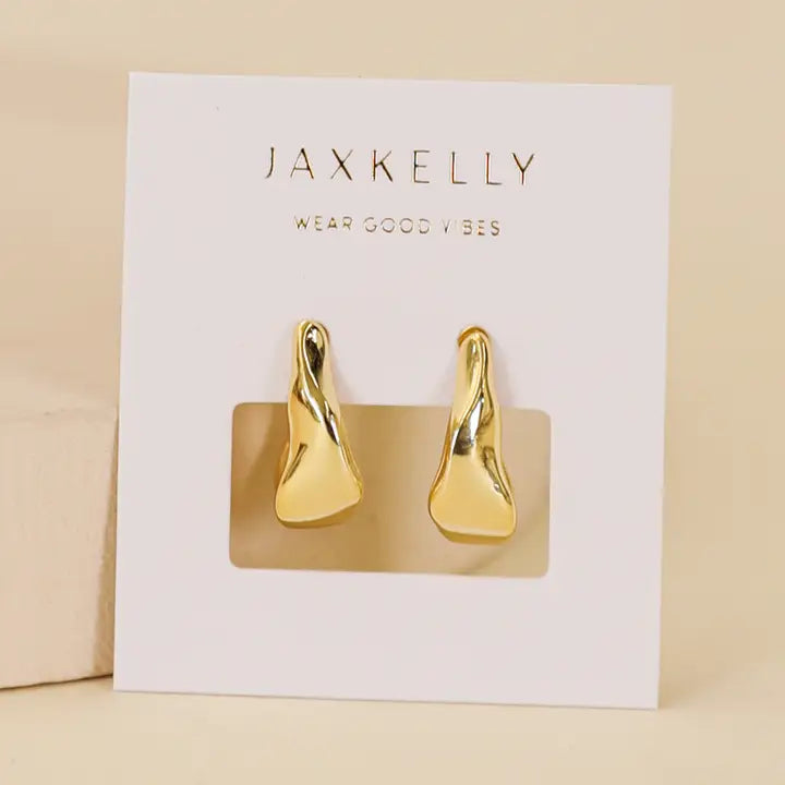 Small Ripple Gold Hoop Earrings