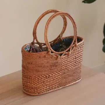 Bali Rattan Handbag - Kelsey