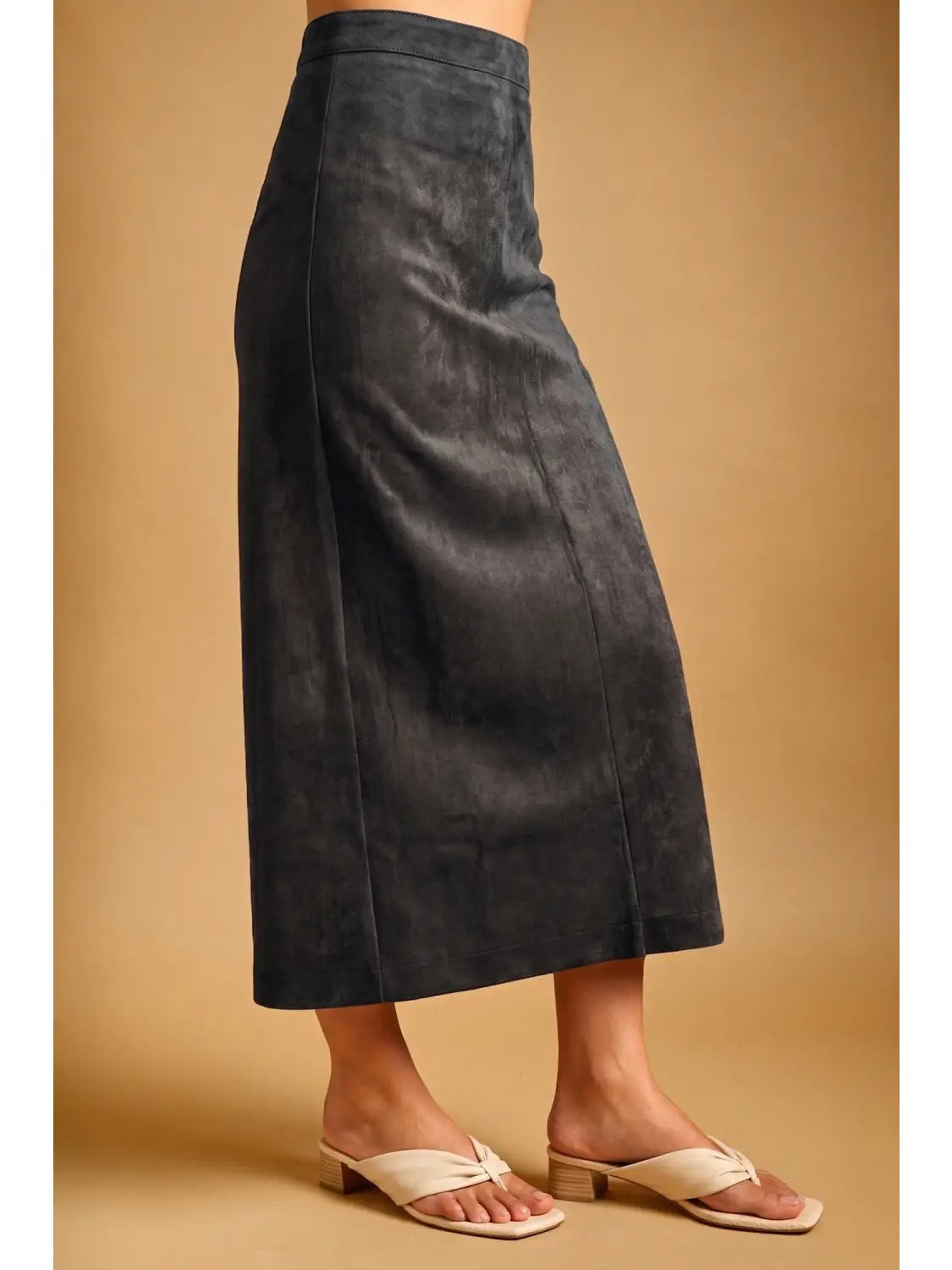 Suede Straight Skirt