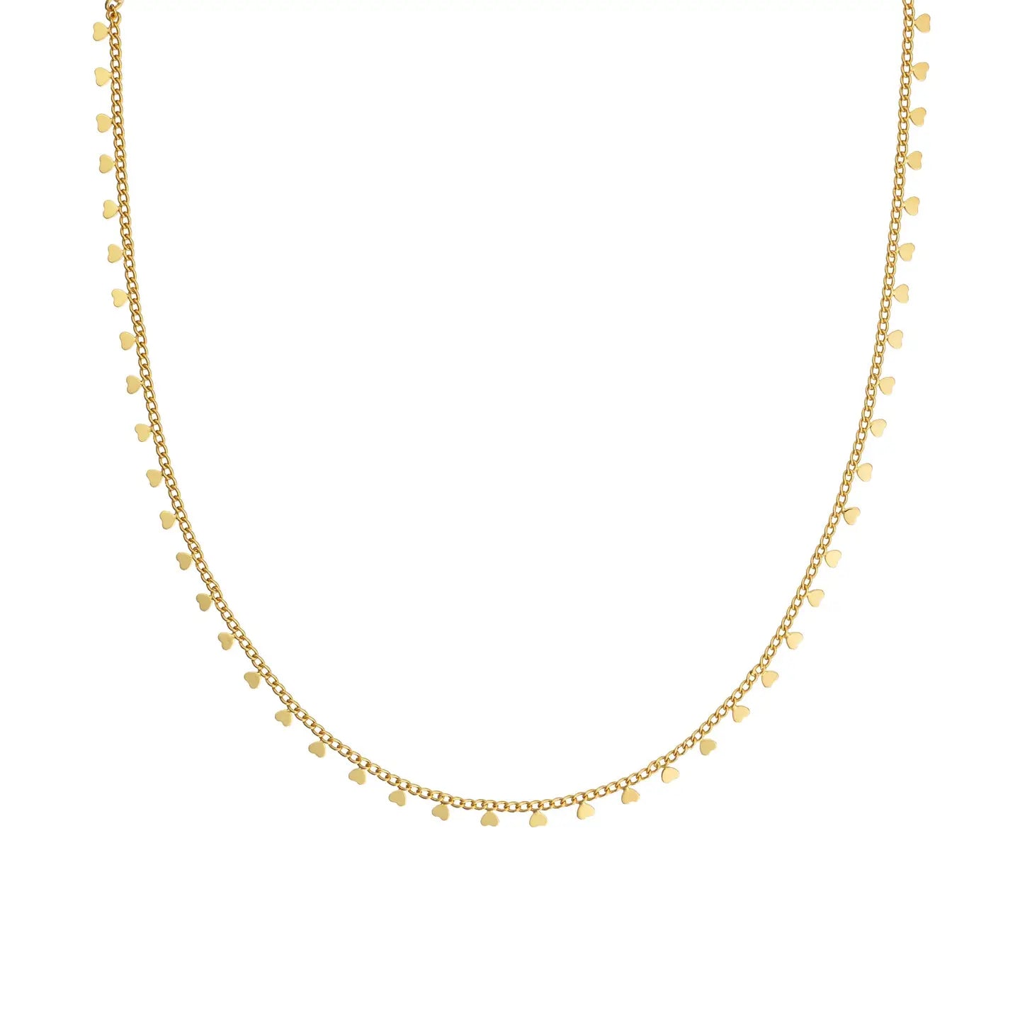 18K Gold Lined Heart Choker