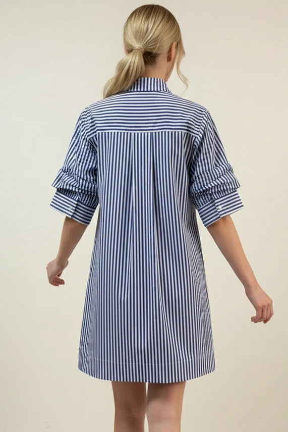 Kentucky Stripe Button Down Mini Dress