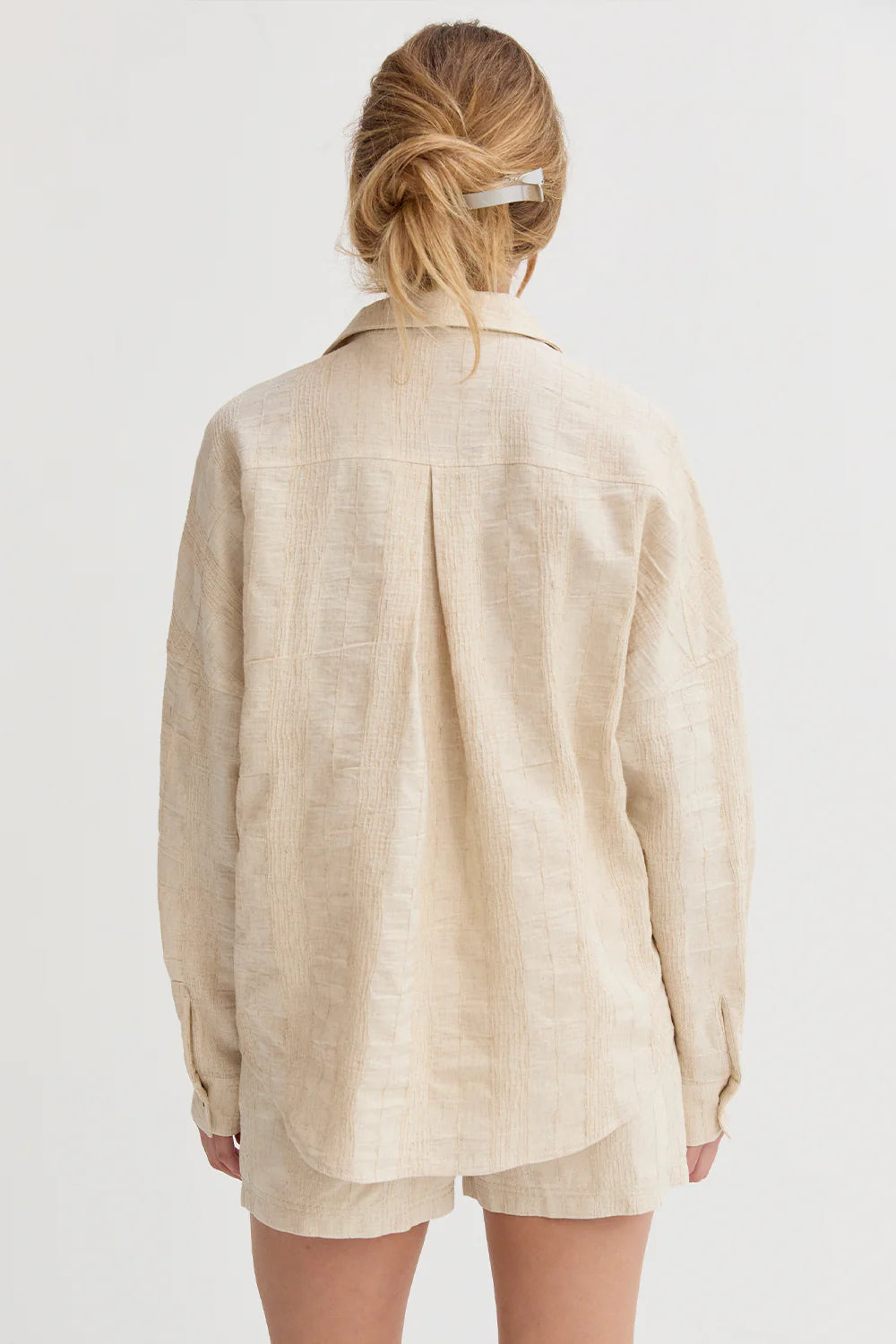 Lara Stripe Textured Linen Shirt