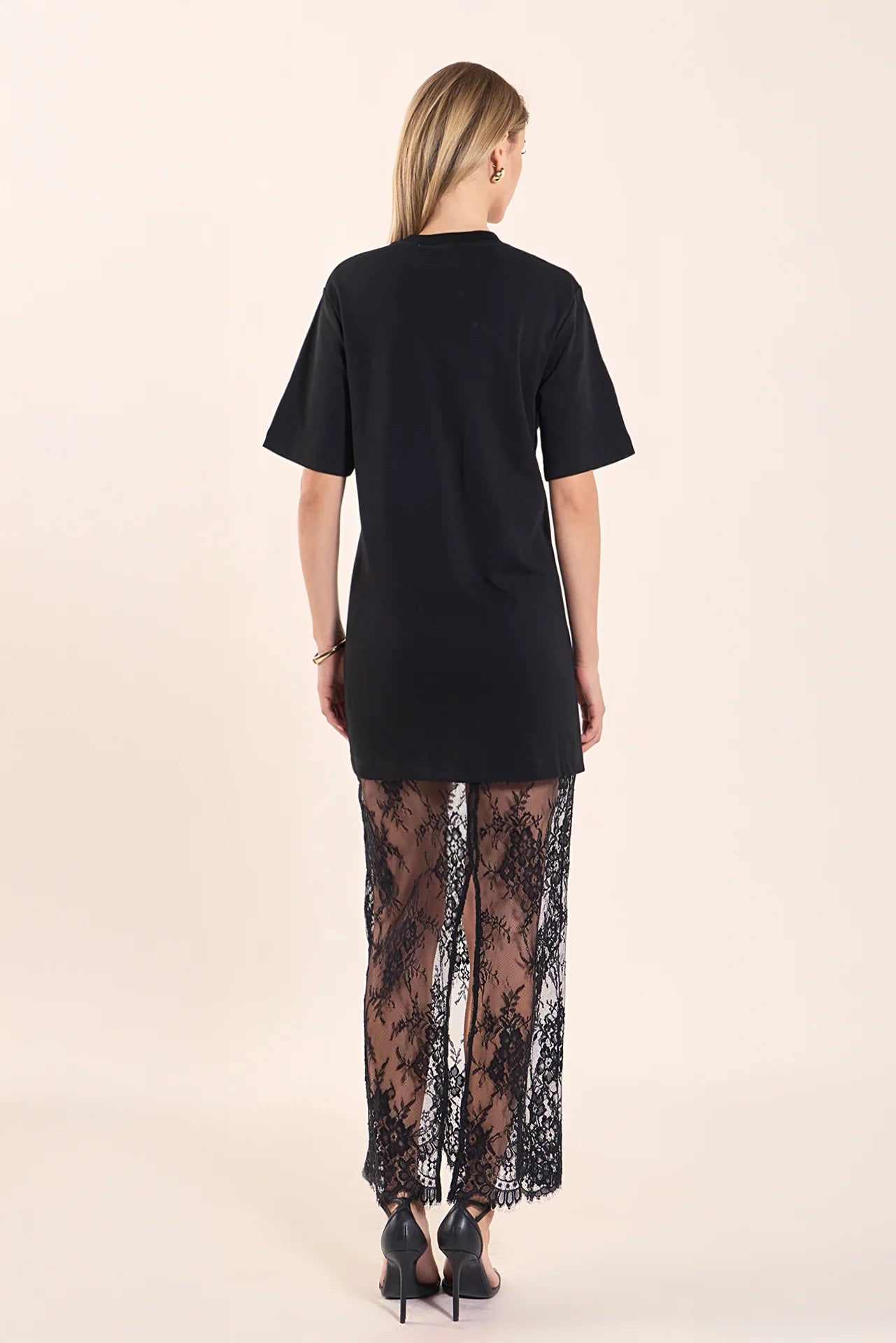 Mix Media T-Shirt Lace Dress