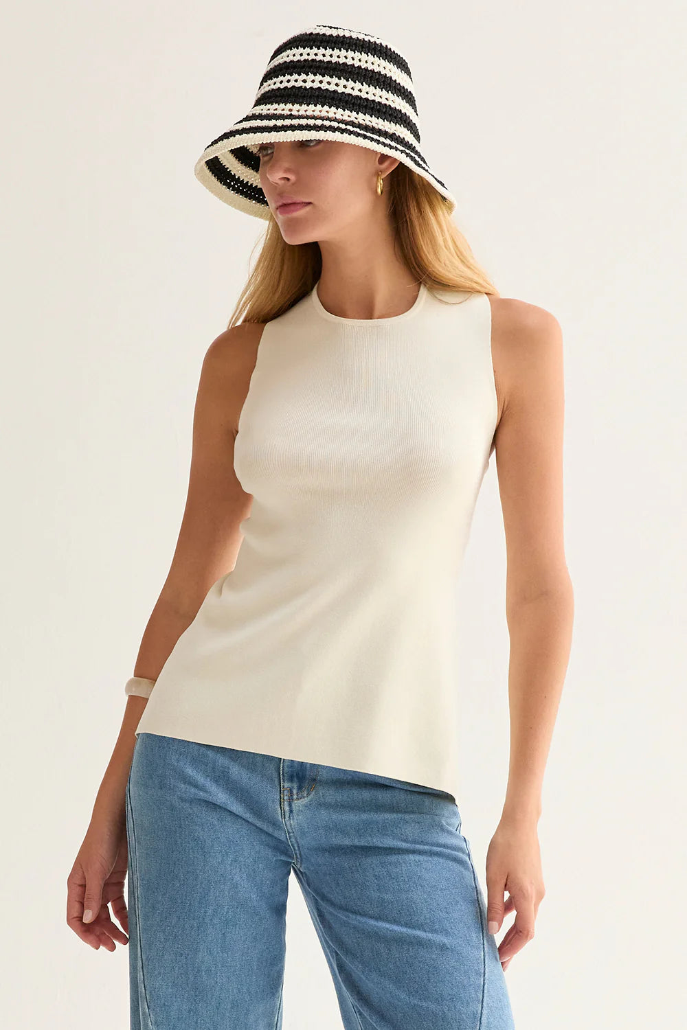 Sofie Cross Back Cut Out Knit Top