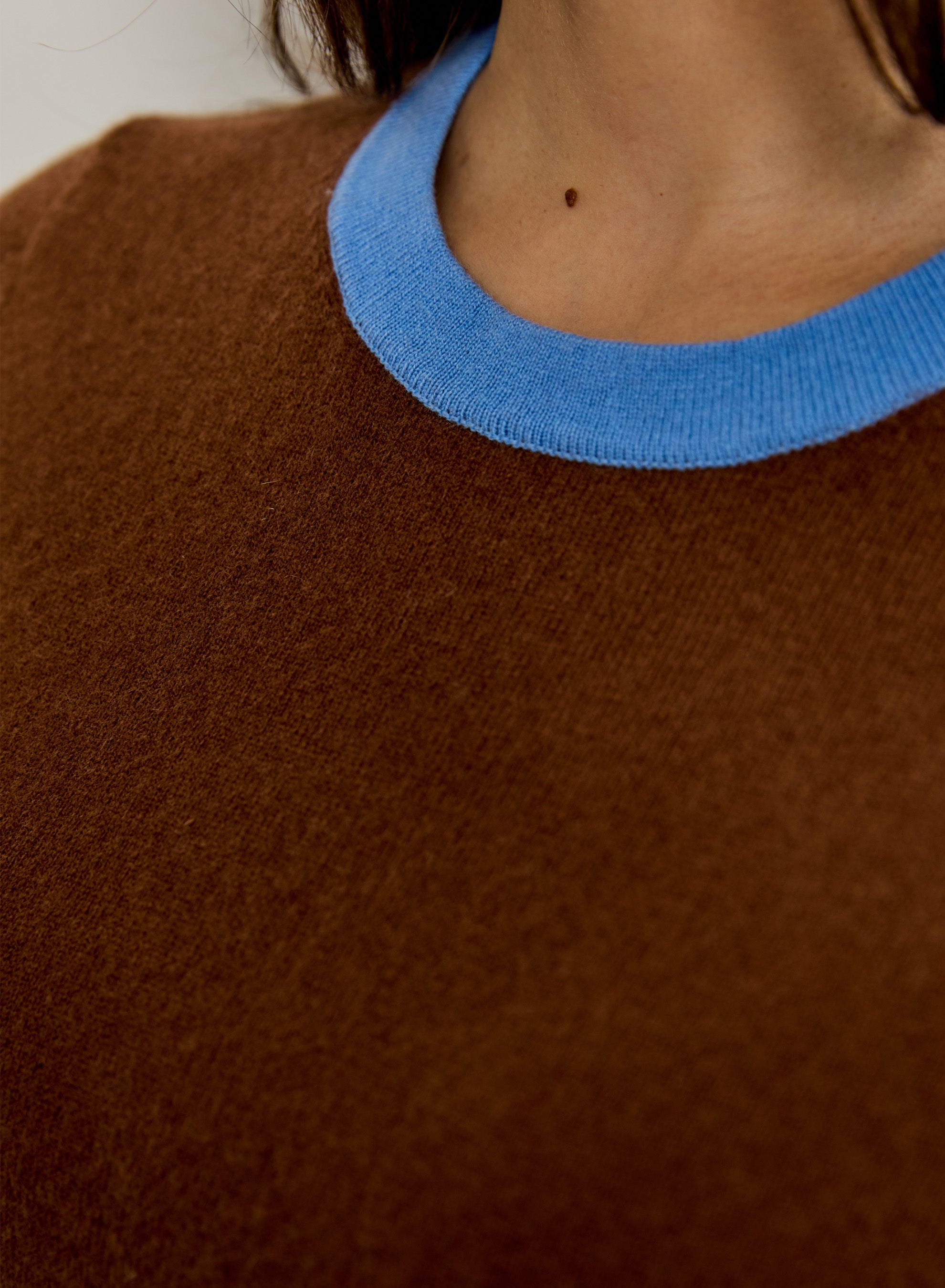 Contrast Cashmere Tee