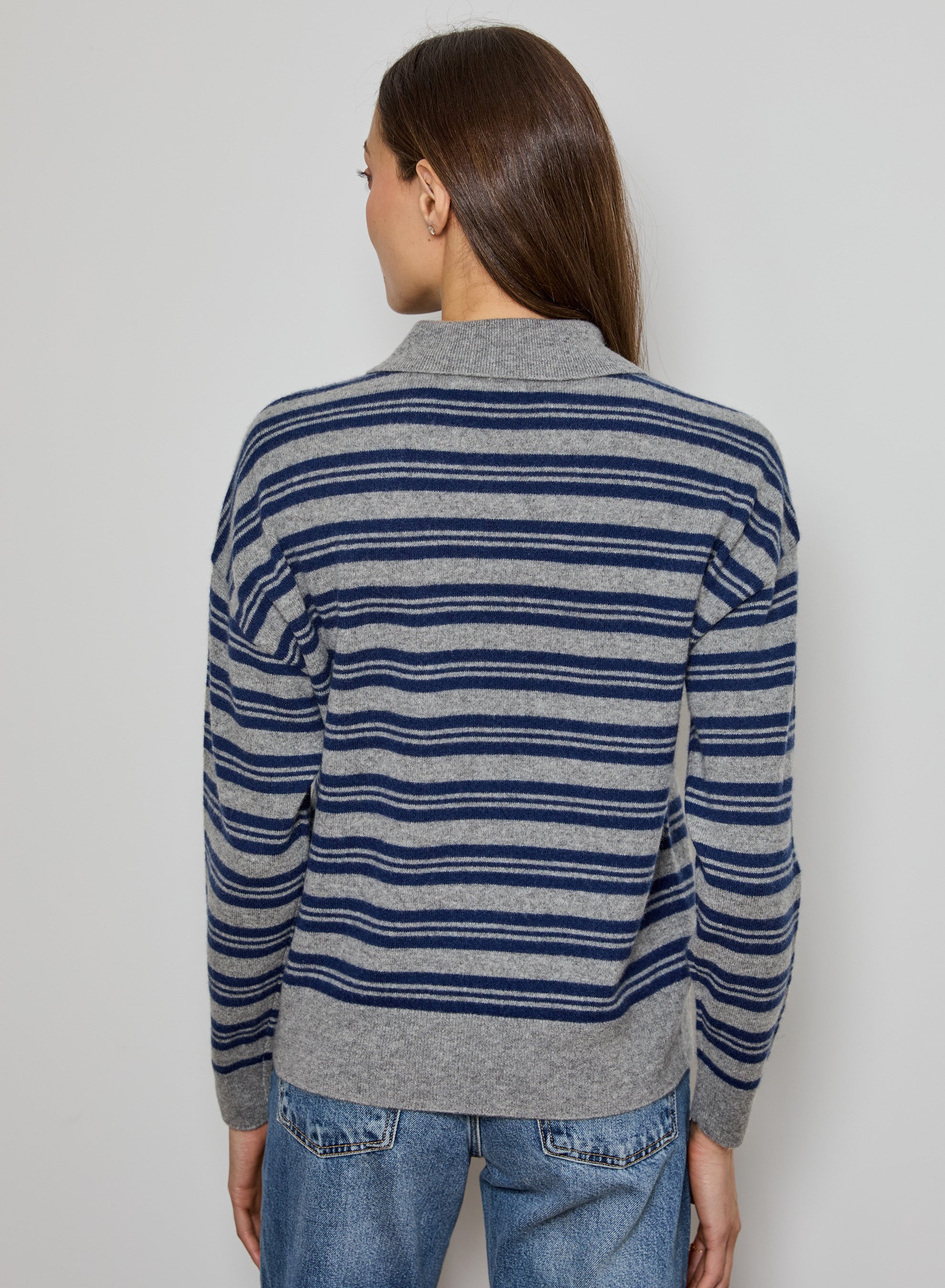 Stripe Cashmere Polo
