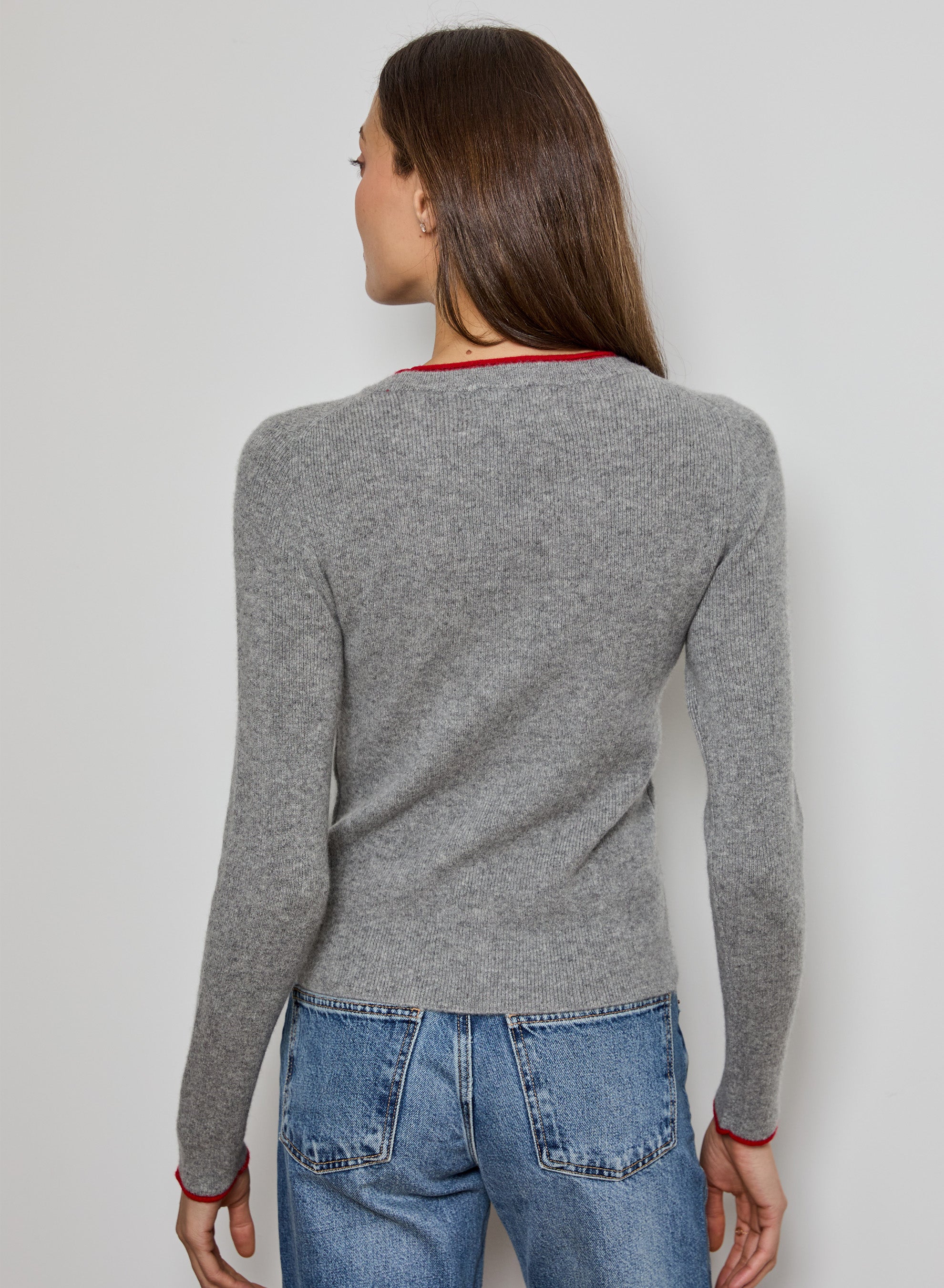 Postbox Trim Cashmere Sweater