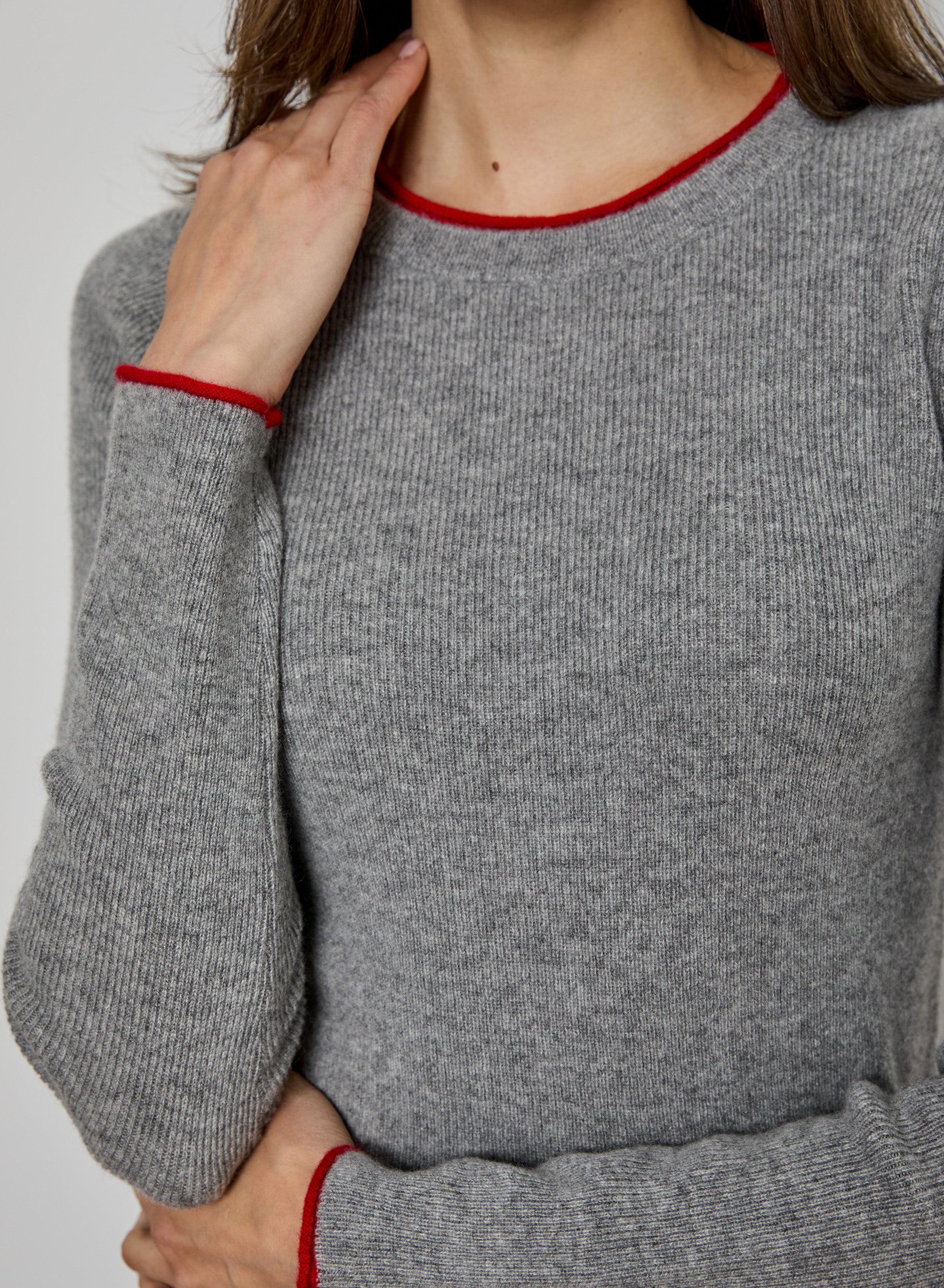 Postbox Trim Cashmere Sweater