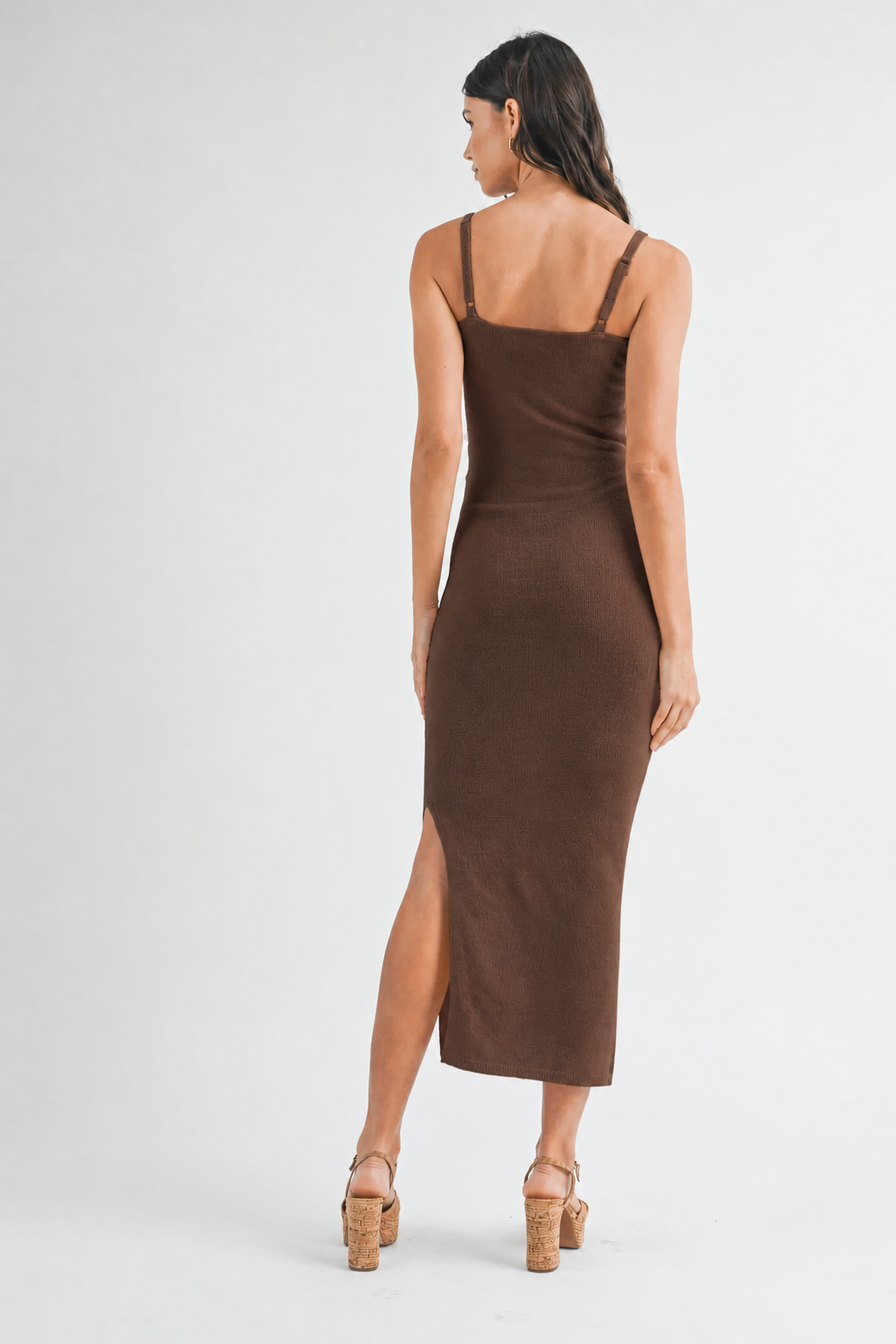 Laurel Front Cut Out Knit Midi Dress