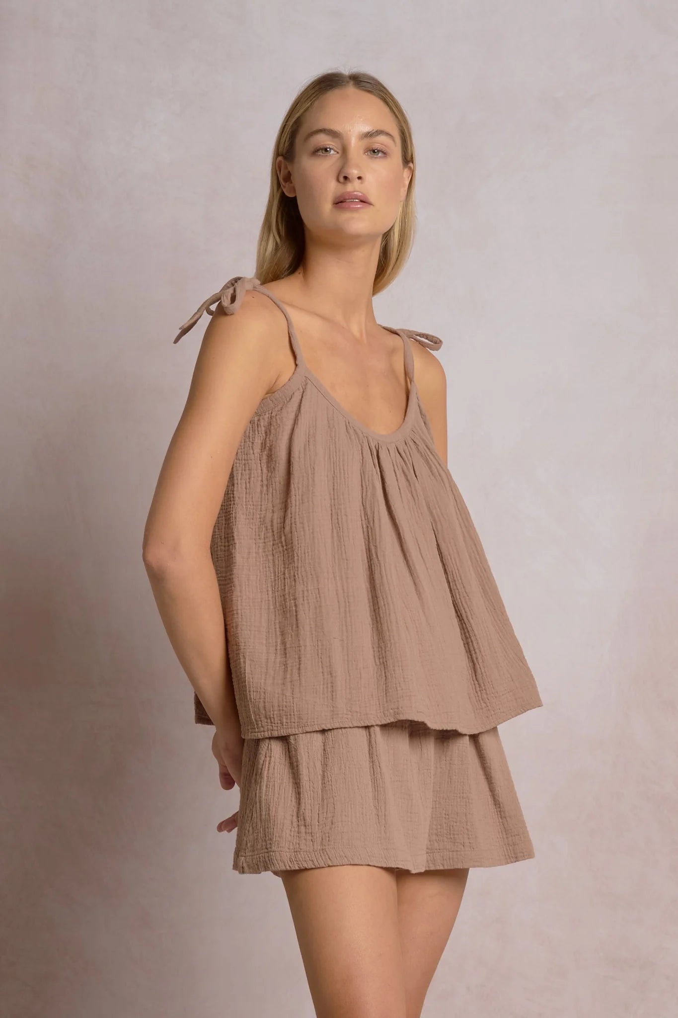 Doka Tie Strap Cotton Tank Top