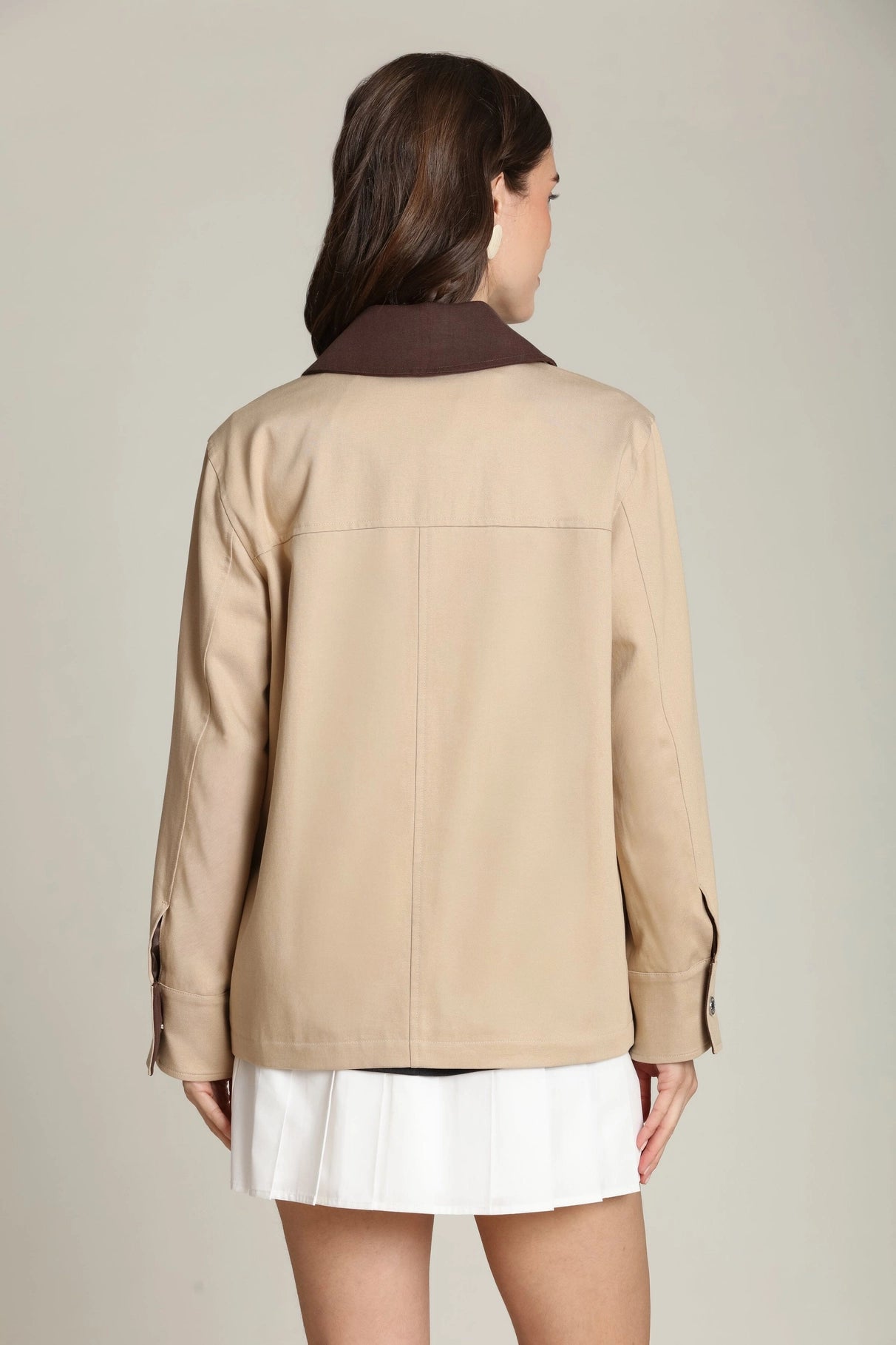Embellished Cotton Lyocell Barn Jacket