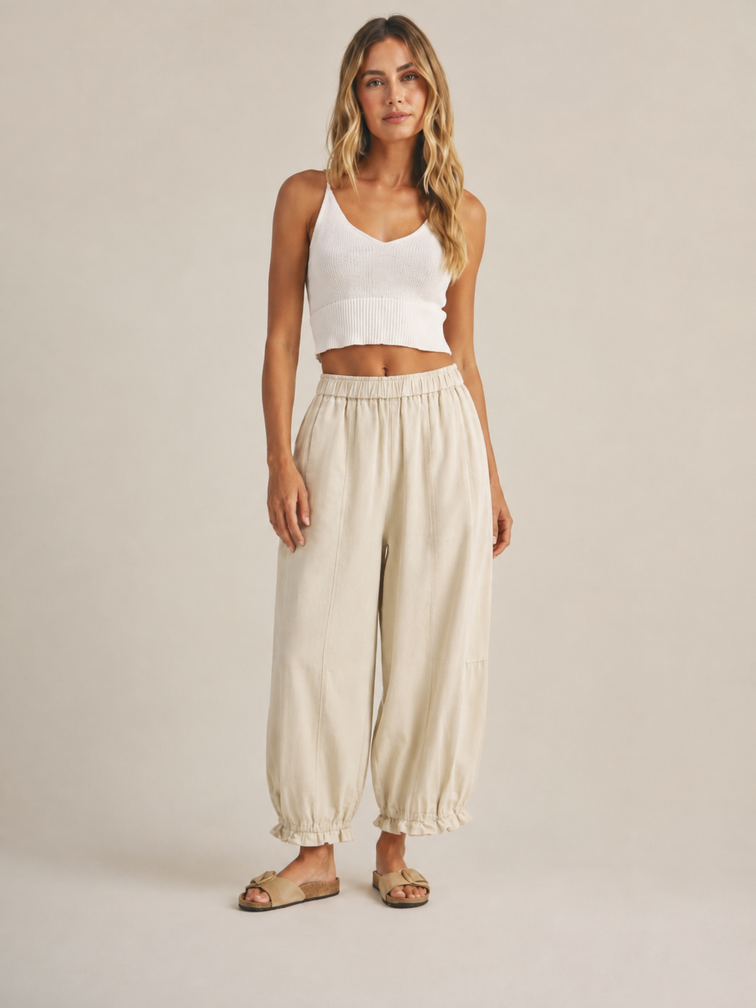 Elastic Waist Balloon Pants