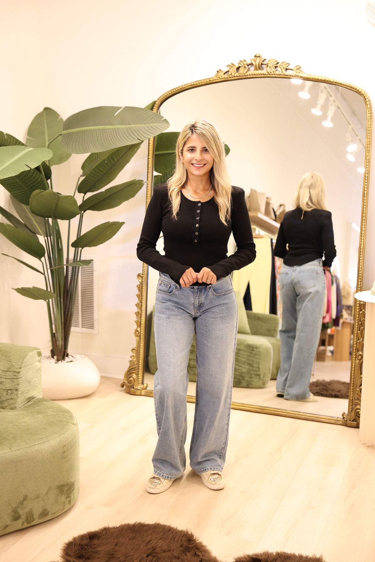 Shoulder Pad Knit Top