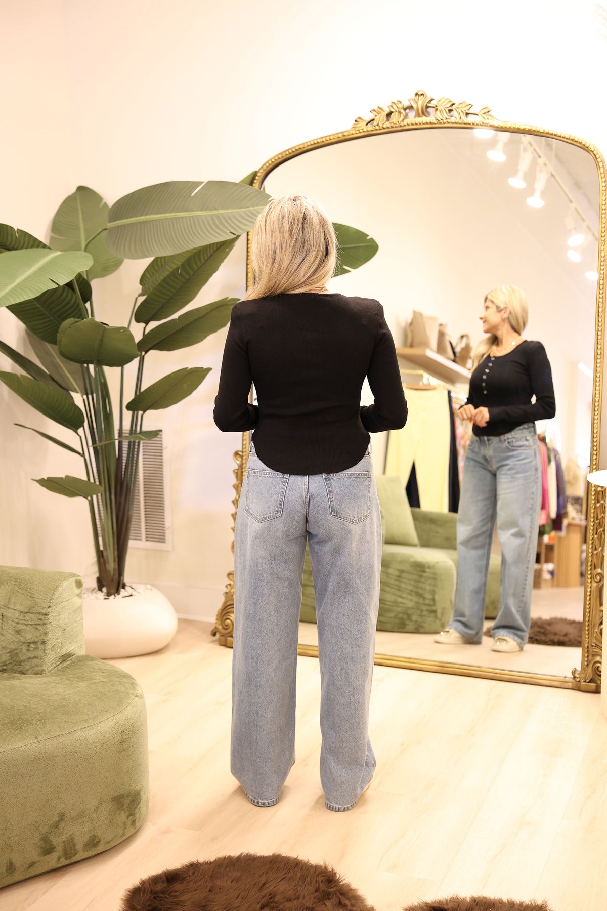 Shoulder Pad Knit Top