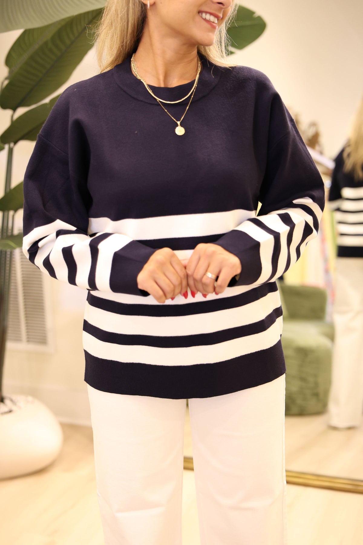 Stripe Round Neck Sweater