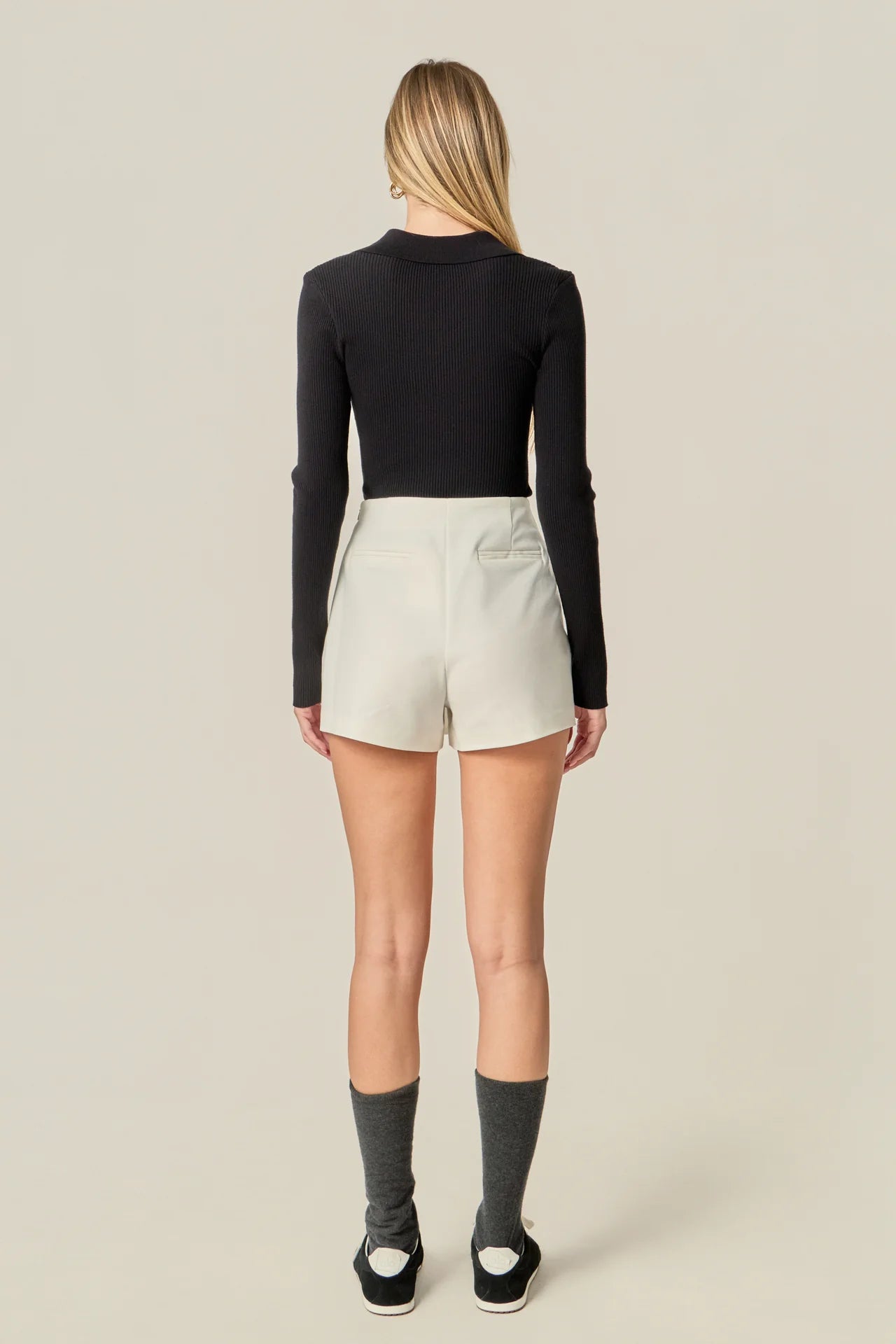 Slit Detail High Waisted Skort