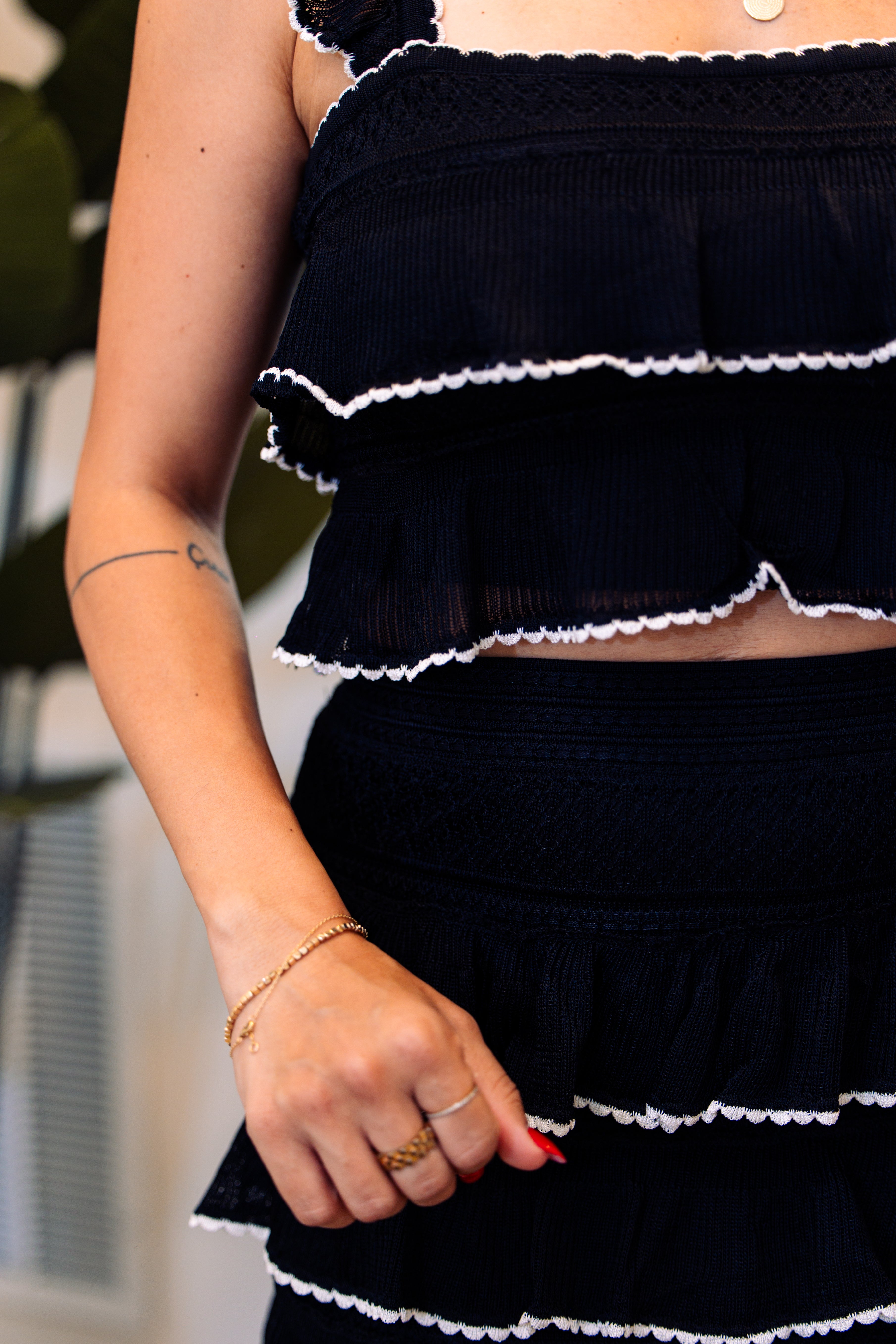 Tiered Ruffle Midi Skirt