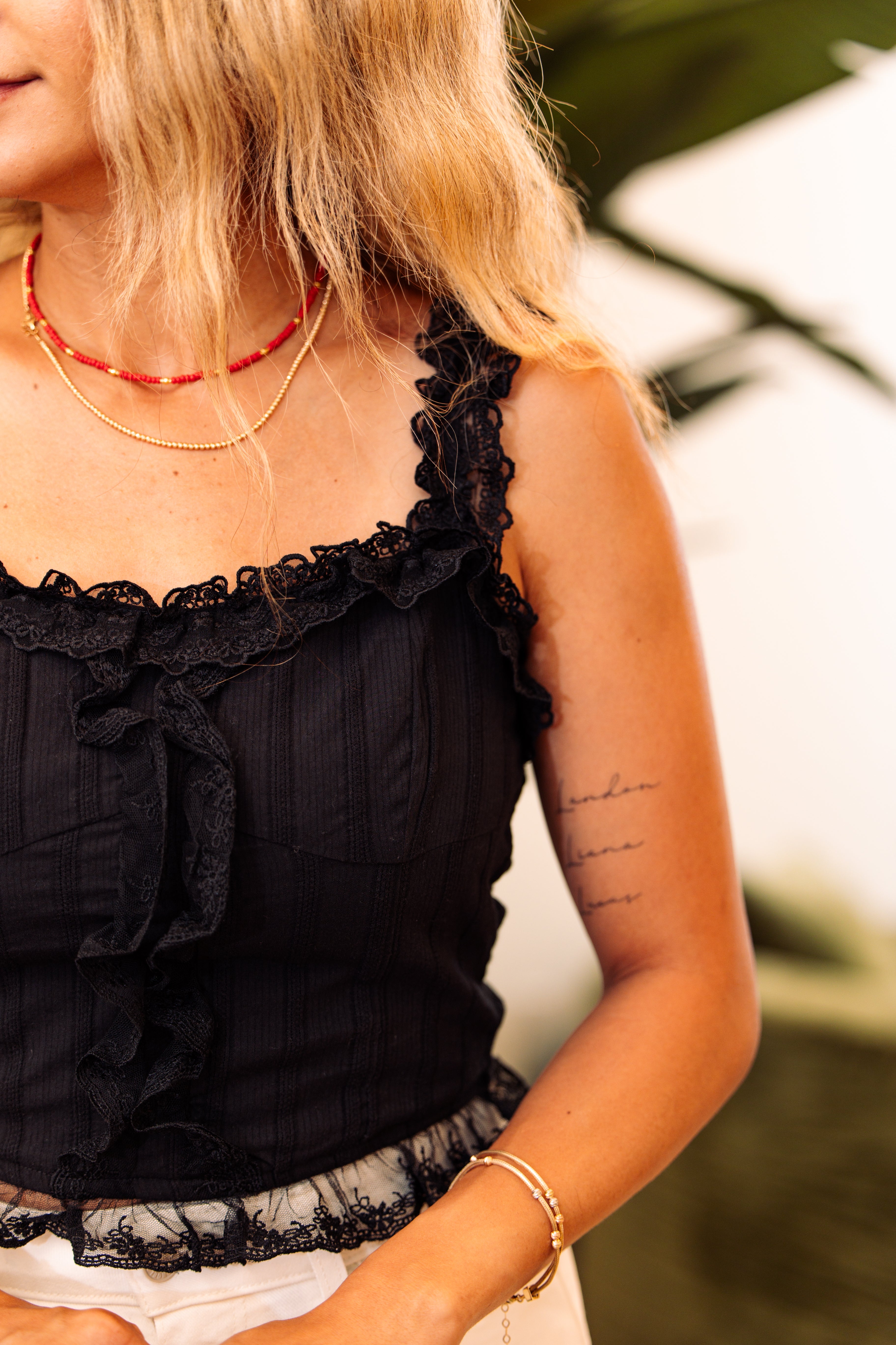 Lace Detail Strap Top