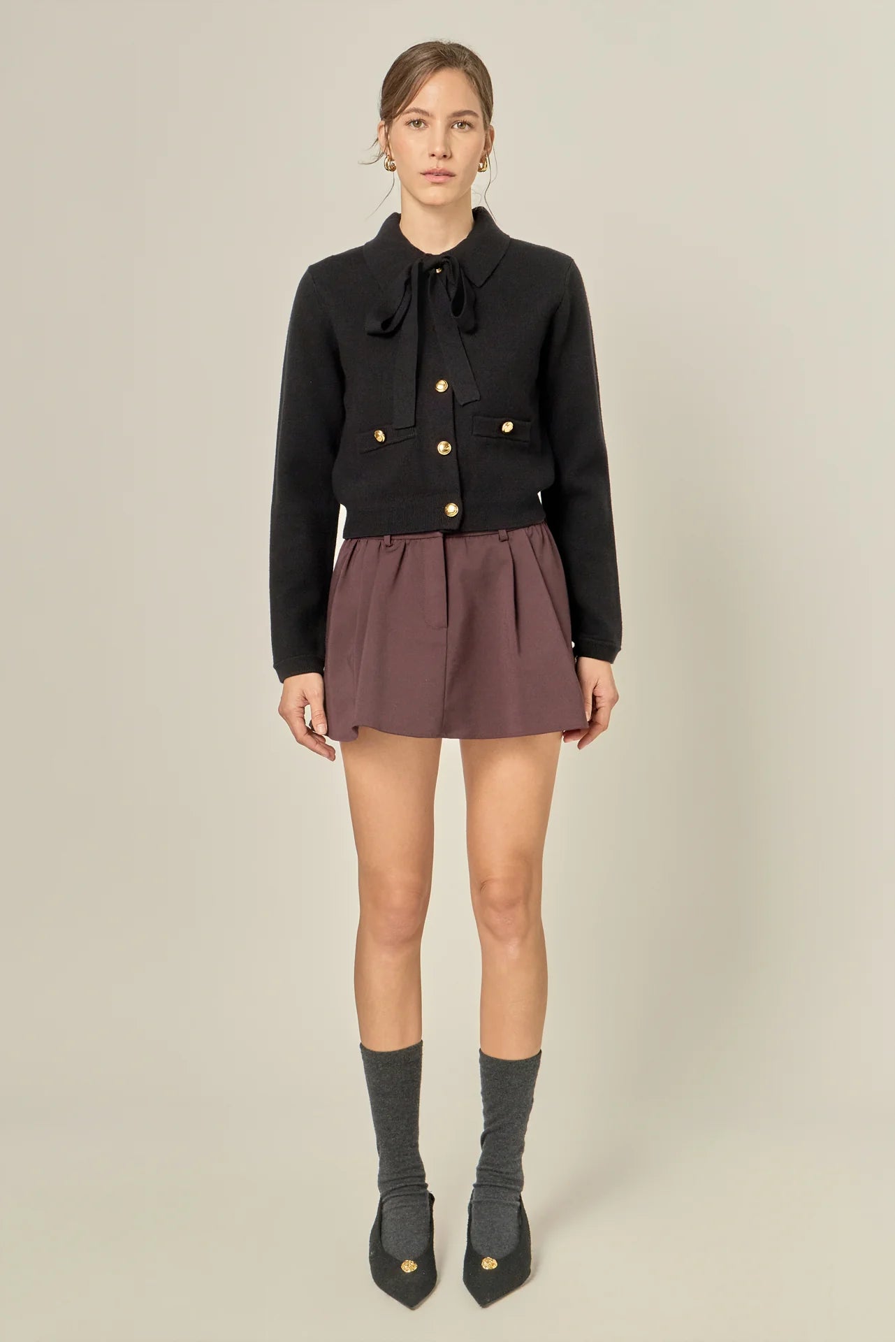 Cardigan W/ Gold Button