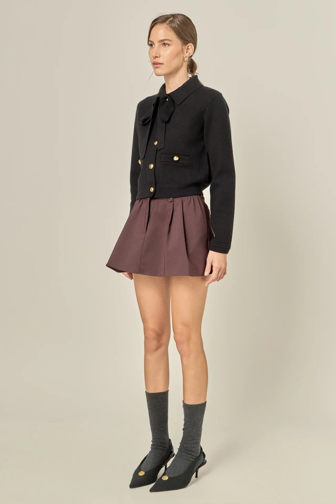 Cardigan W/ Gold Button