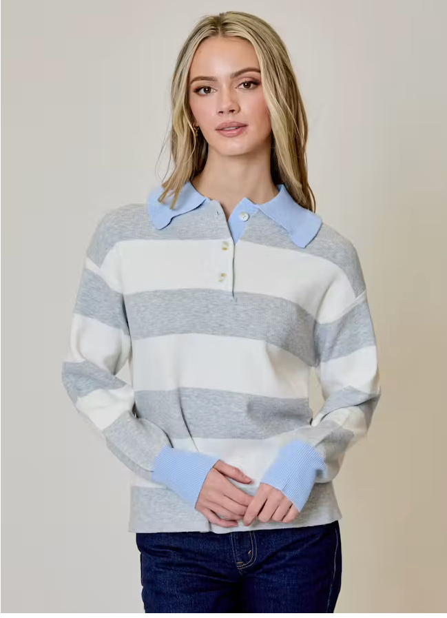 Long Sleeve Rugby Polo Top