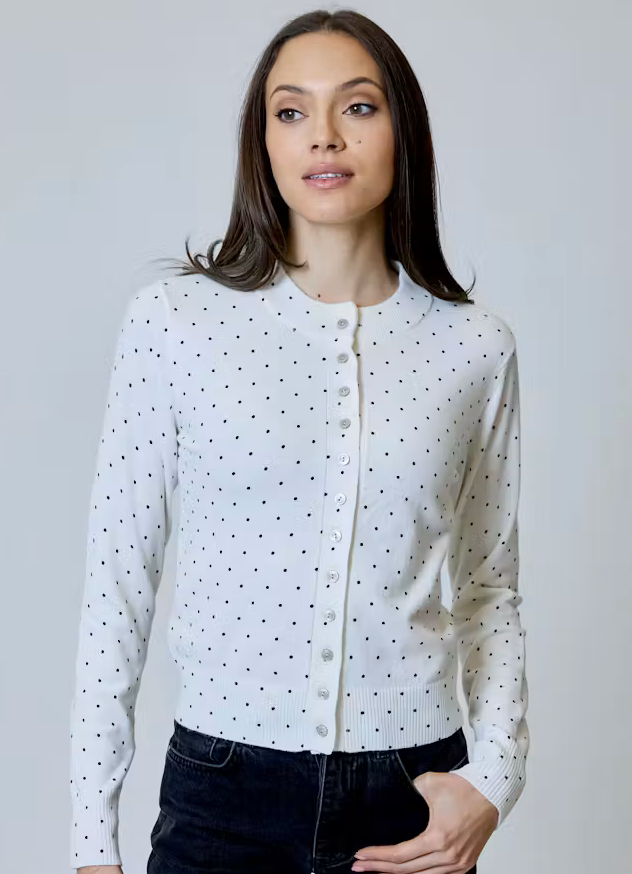 Polka Dot Long Sleeve Cardigan