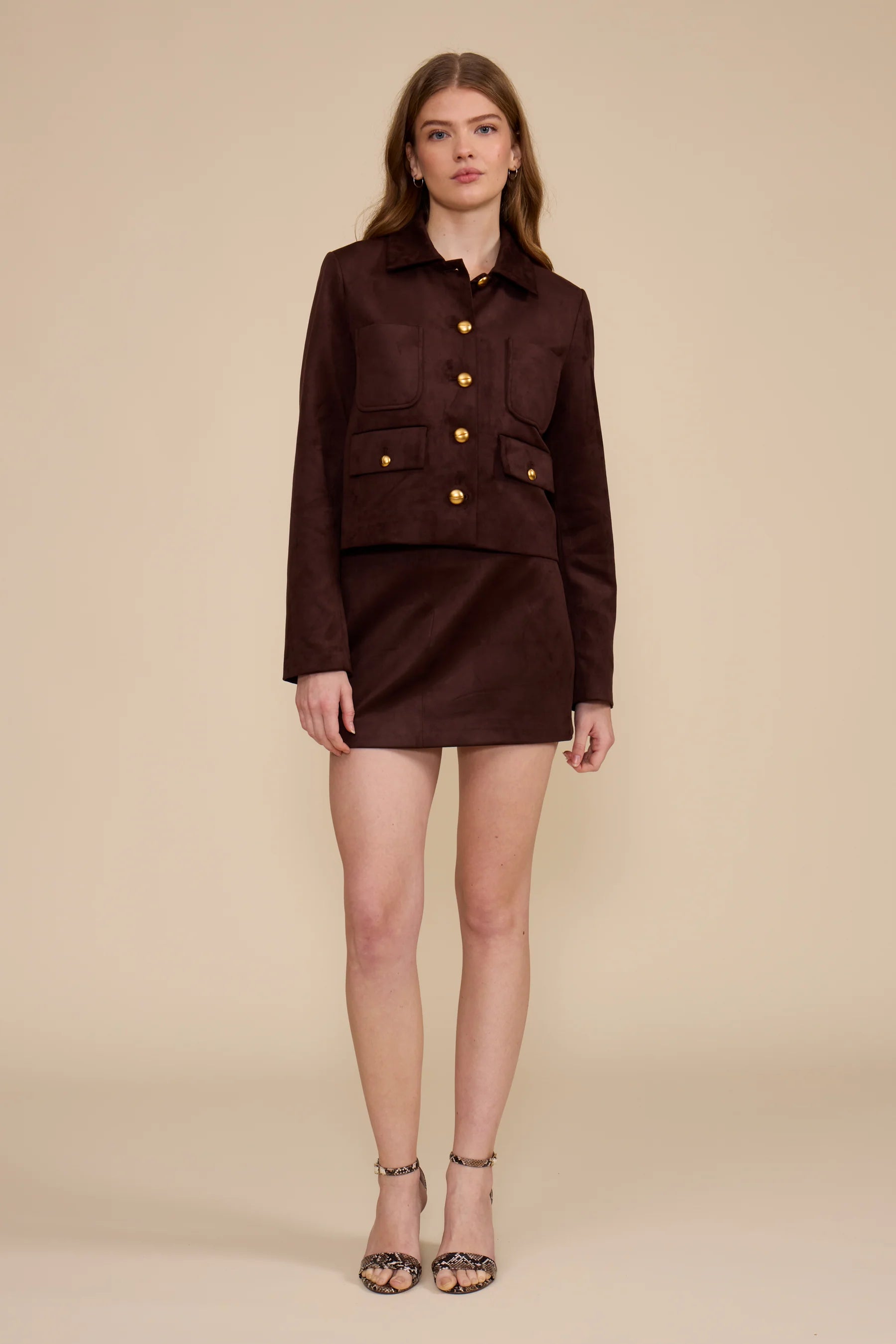 Lian Mini Faux Suede Skirt