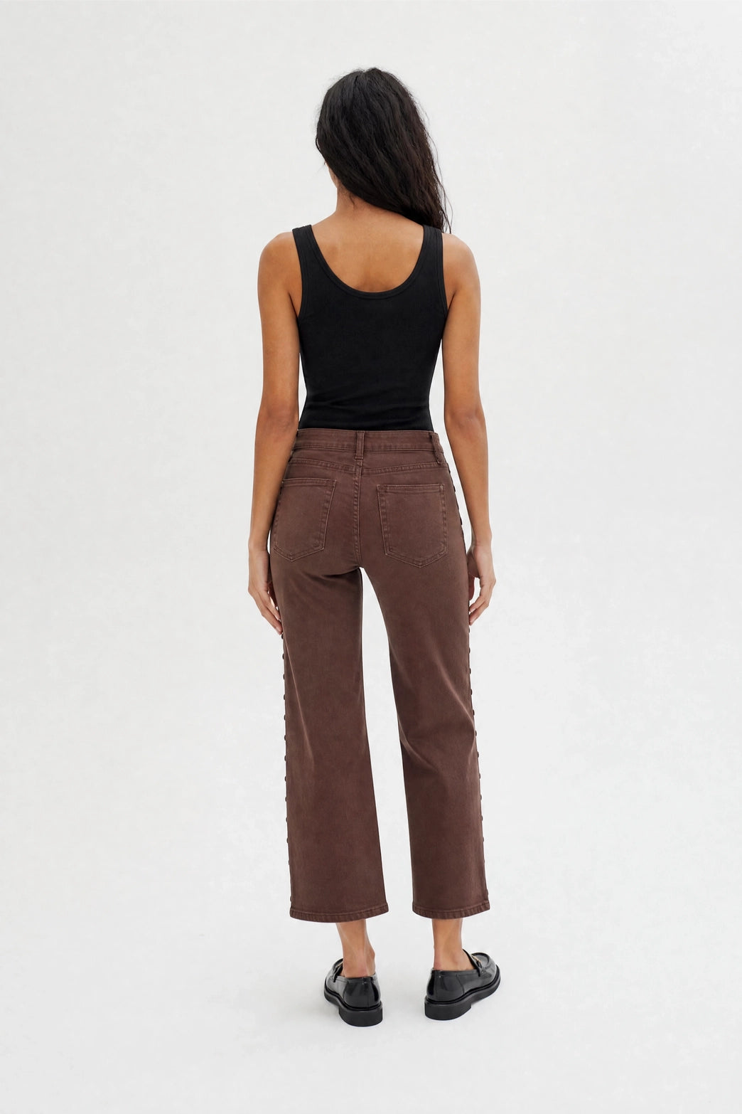 Addington Mid Rise Wide Leg Crop Sculpt+ Chocolate Brown Overdye