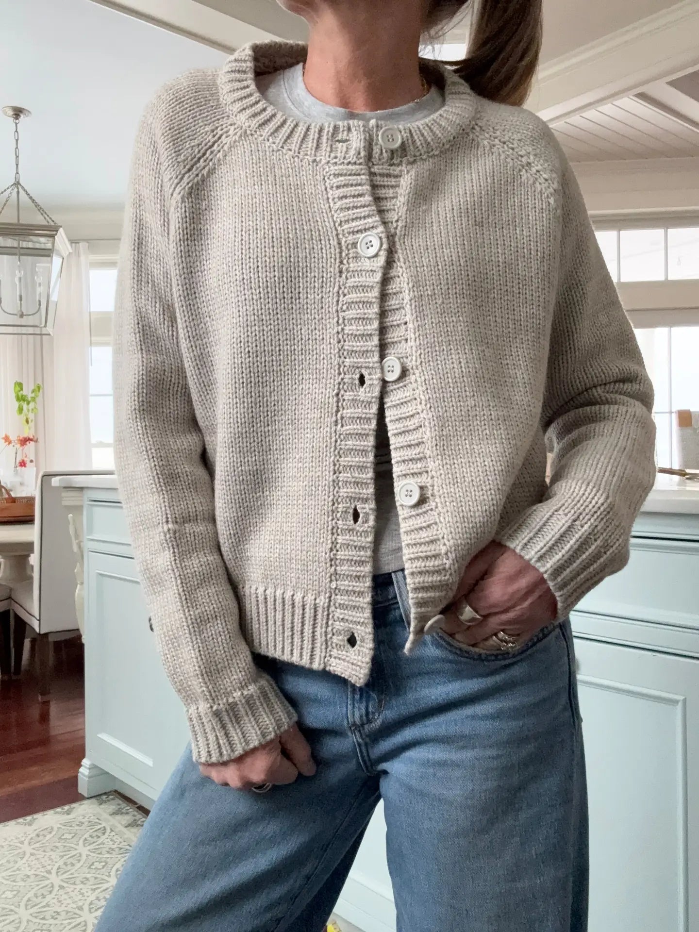 Flag Crop Varsity Cardigan