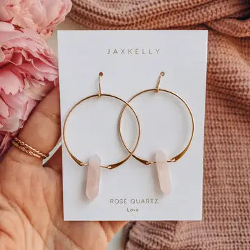 Gold Gemstone Hoops