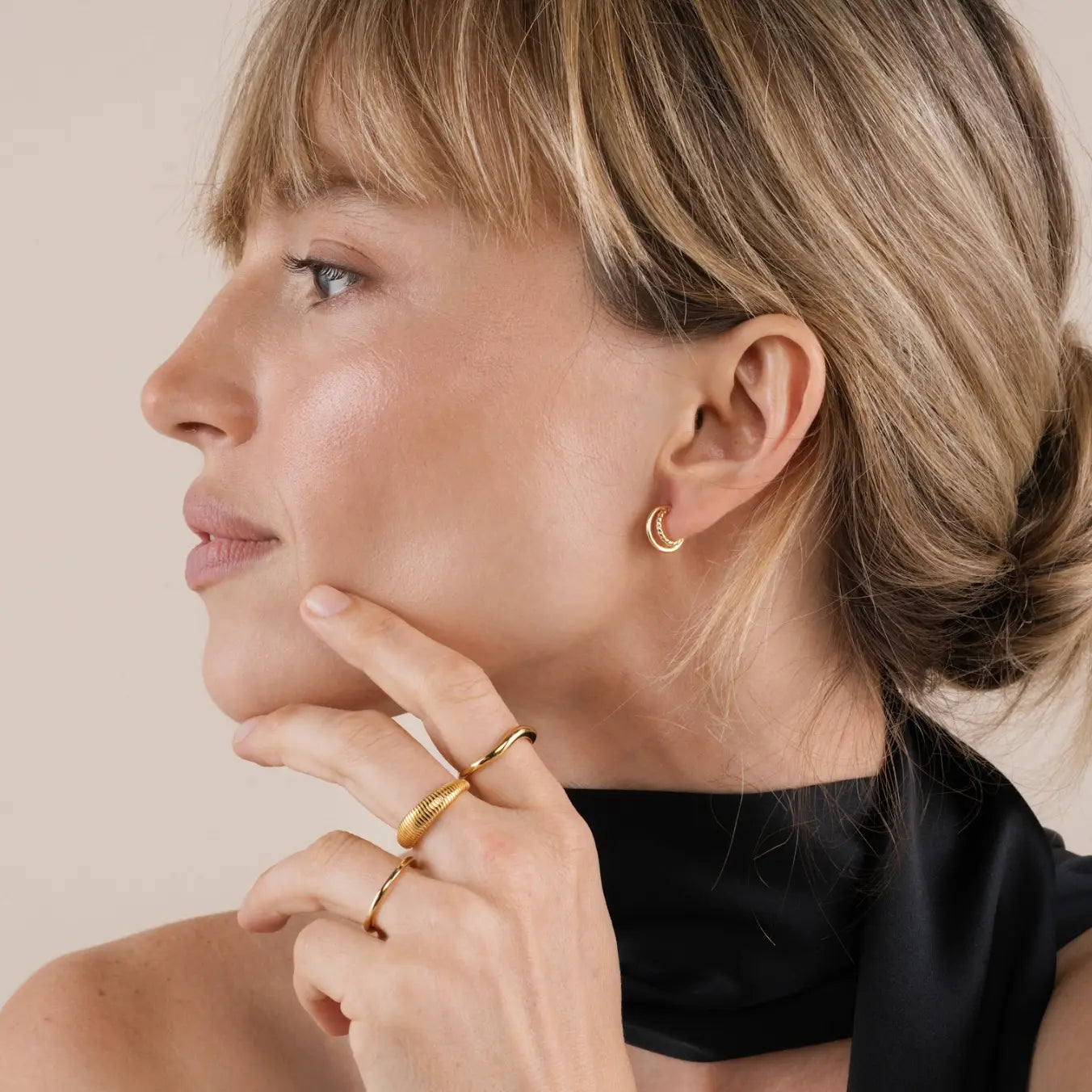 Gold Hoop - Double - Earrings