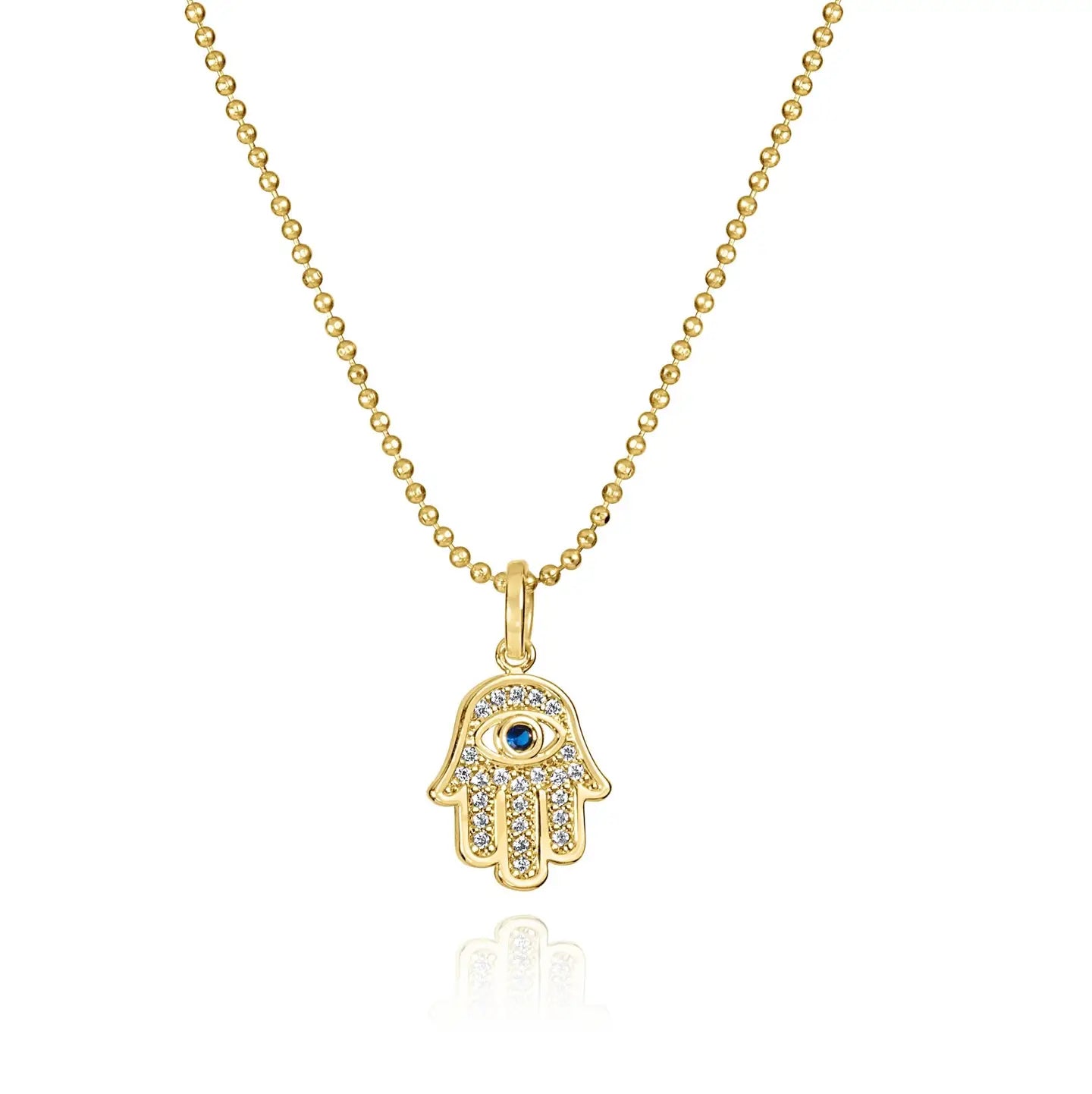 Sapphire Hamsa Pendant Necklace