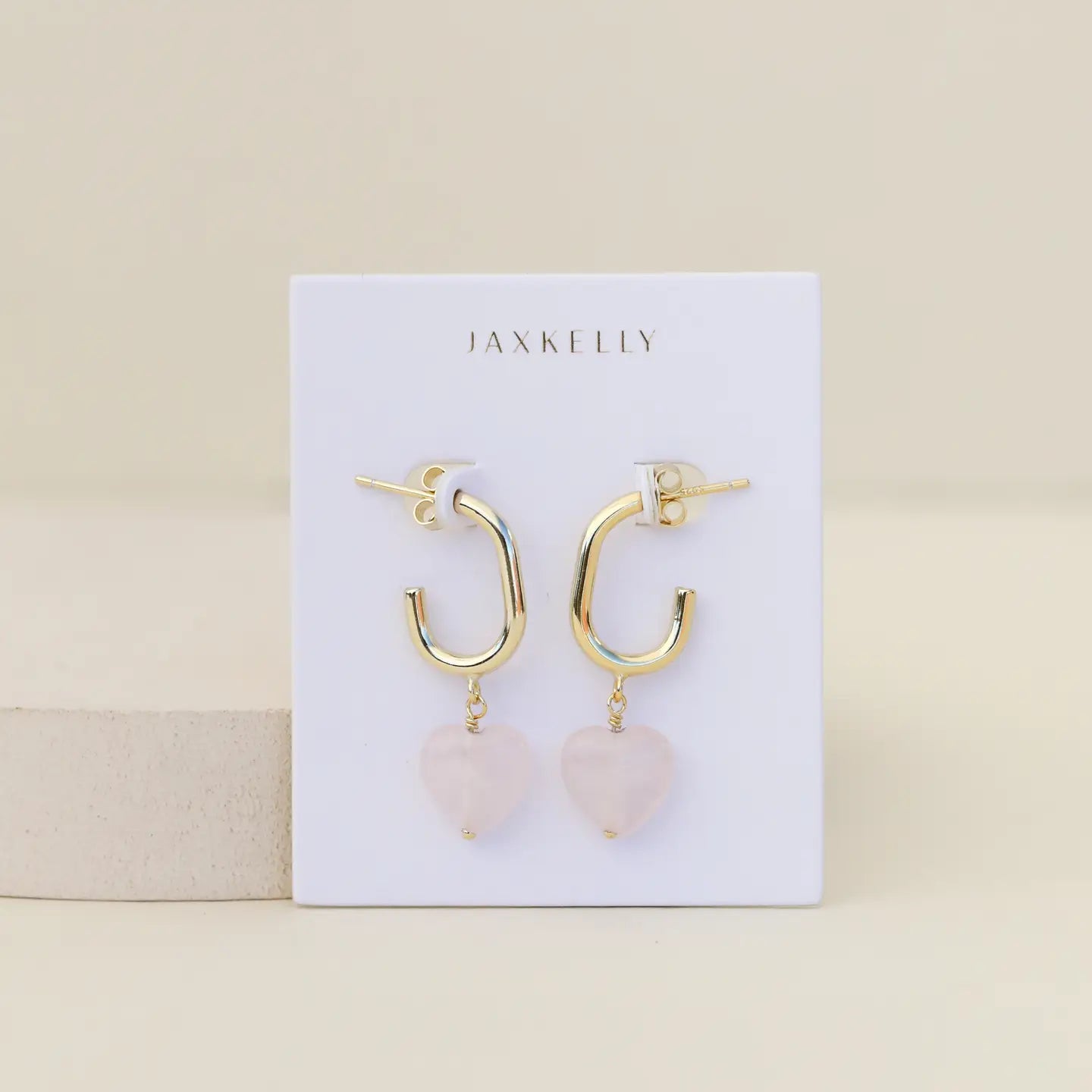 Heart Drop -Mother of Pearl - Gold Earrings