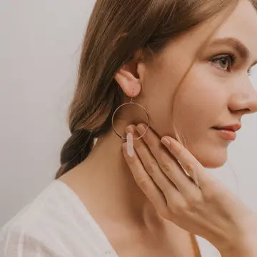 Gold Gemstone Hoops