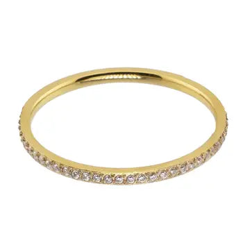 Waterproof Gold Dainty Diamond Ring Band