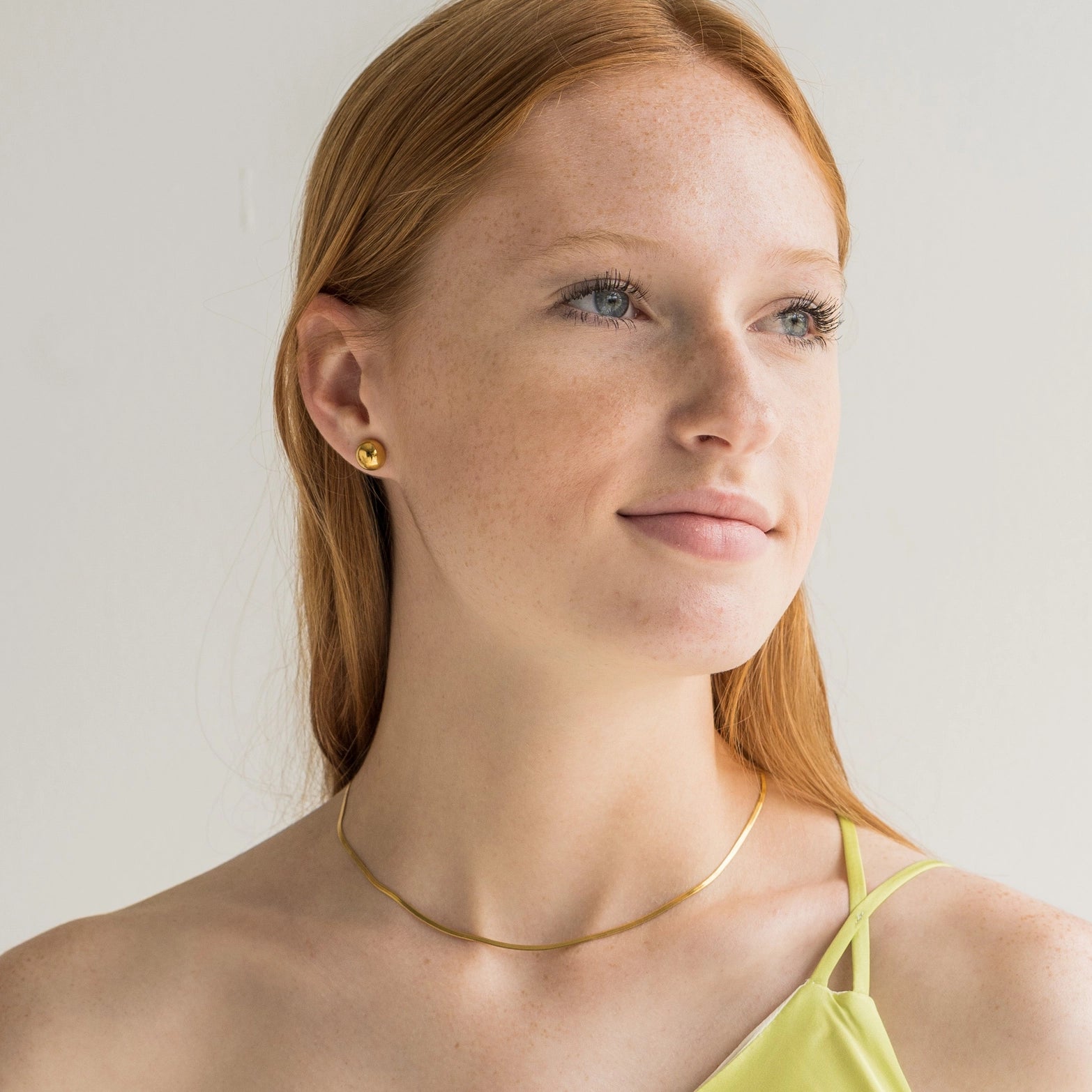 Waterproof Gold Micro Herringbone Necklace