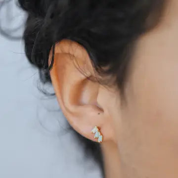Offset Trio  Gold Earrings
