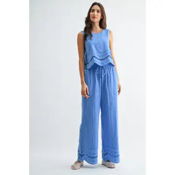 Embroidered Cotton Pant