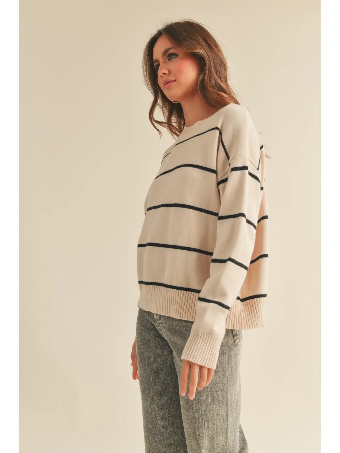 Striped Pattern Sweater Top