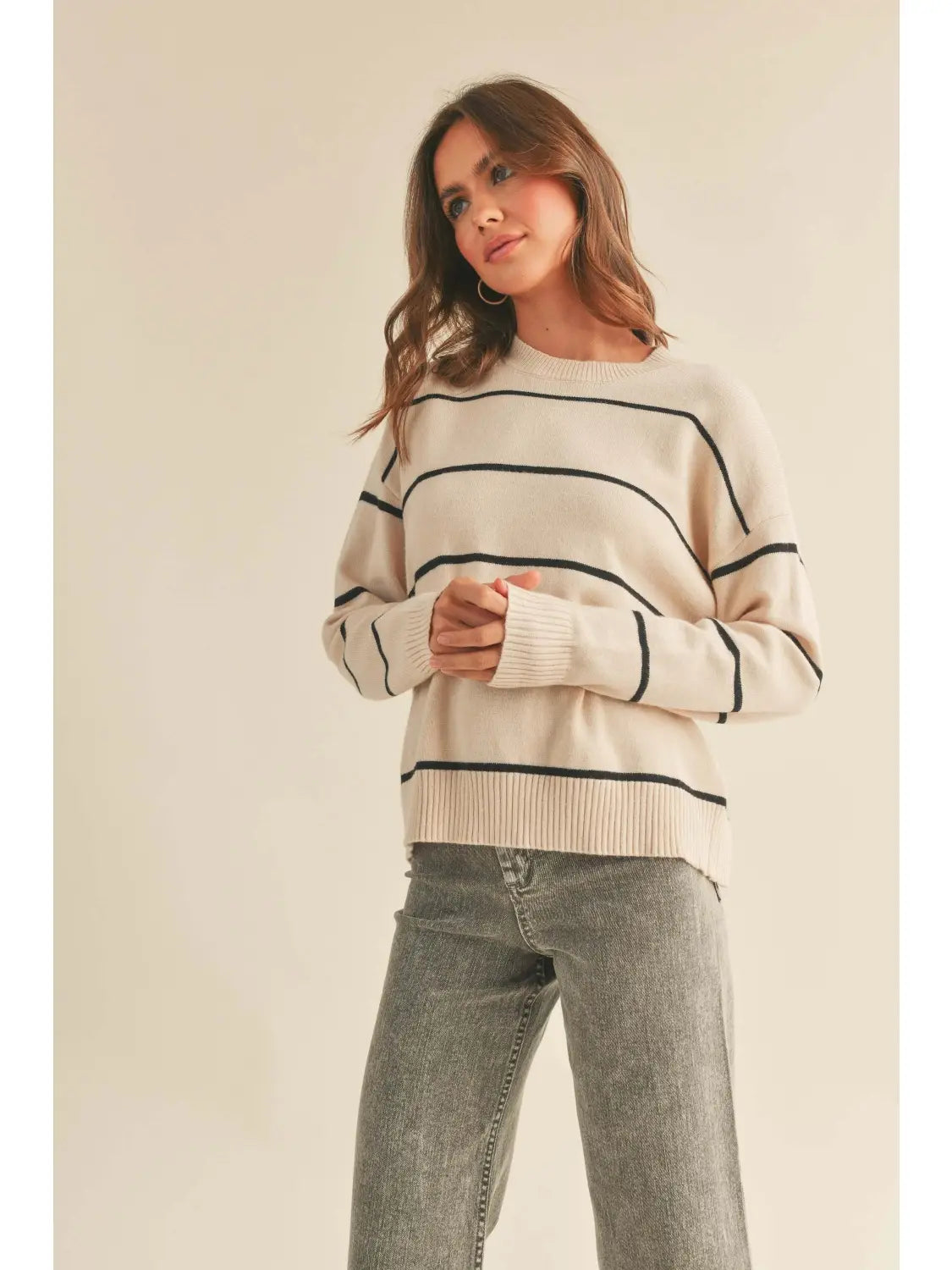 Striped Pattern Sweater Top
